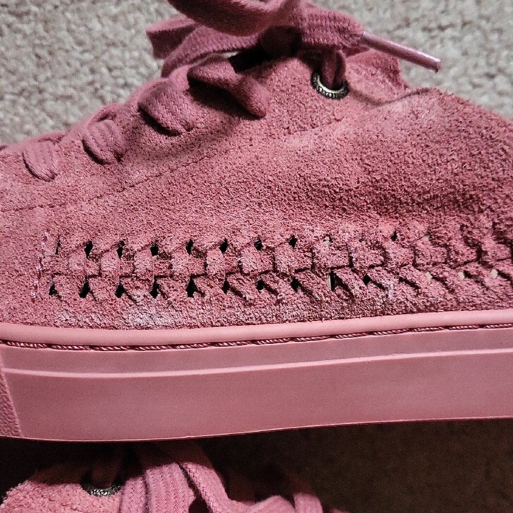 Toms Pink Suede Sneakers with Textured Weave - Picture 7 of 13